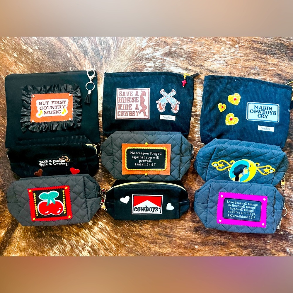 Handcrafted makeup, travel, accessories bag